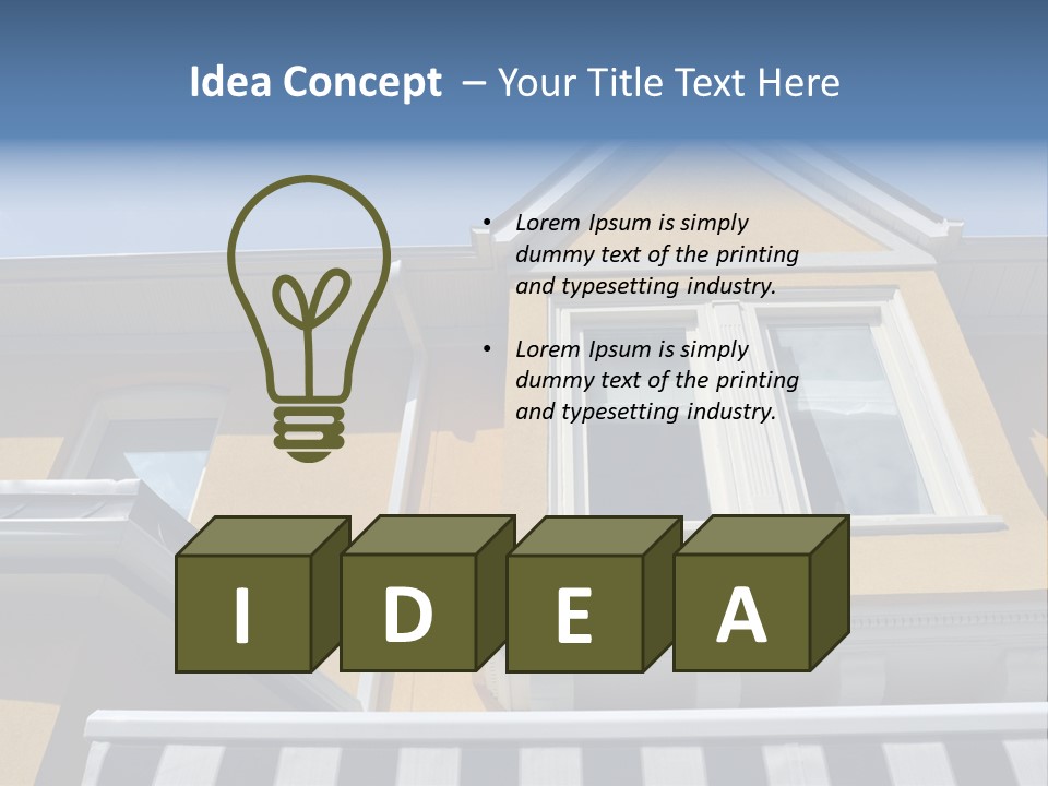 A Detail Of A Yellow Building Against A Bright Blue Sky. PowerPoint Template