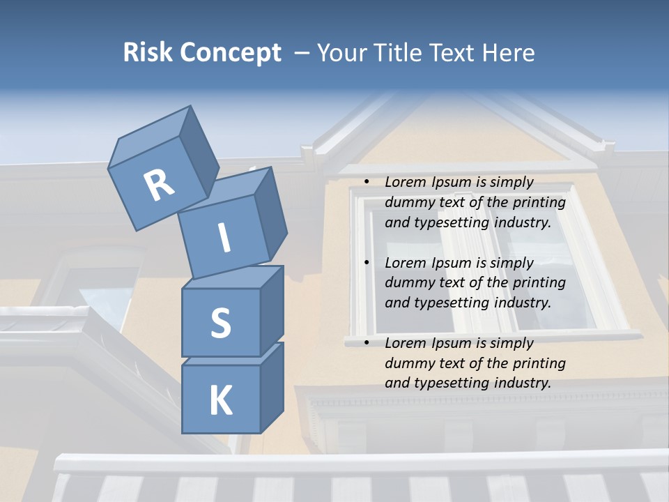 A Detail Of A Yellow Building Against A Bright Blue Sky. PowerPoint Template