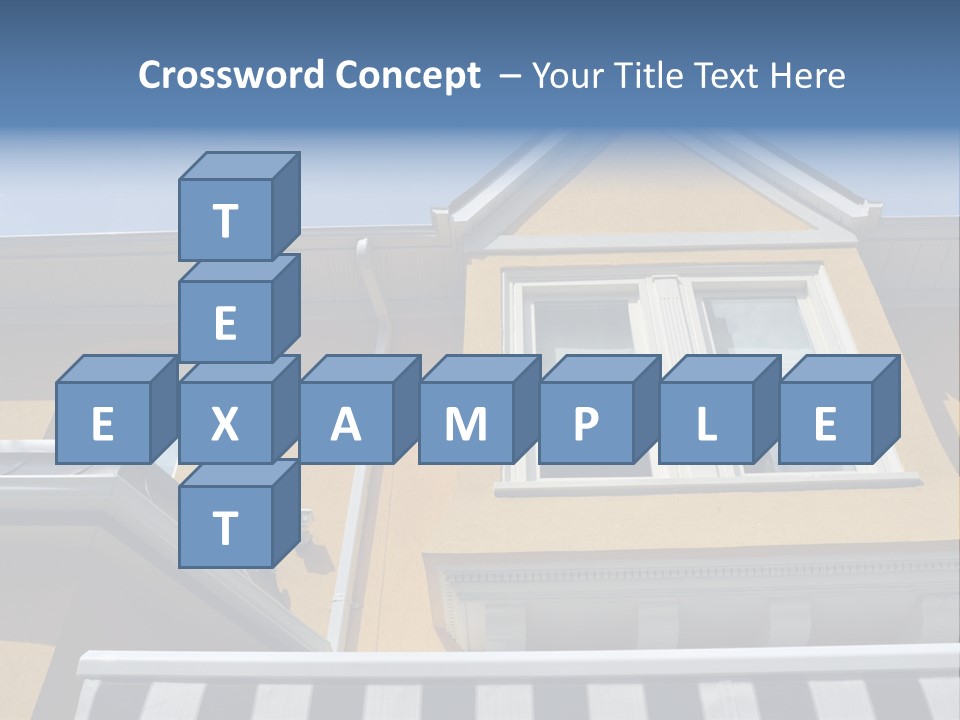 A Detail Of A Yellow Building Against A Bright Blue Sky. PowerPoint Template