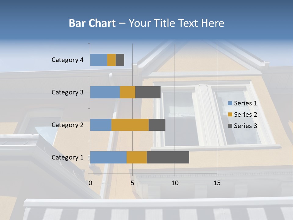 A Detail Of A Yellow Building Against A Bright Blue Sky. PowerPoint Template