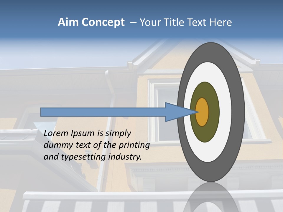 A Detail Of A Yellow Building Against A Bright Blue Sky. PowerPoint Template
