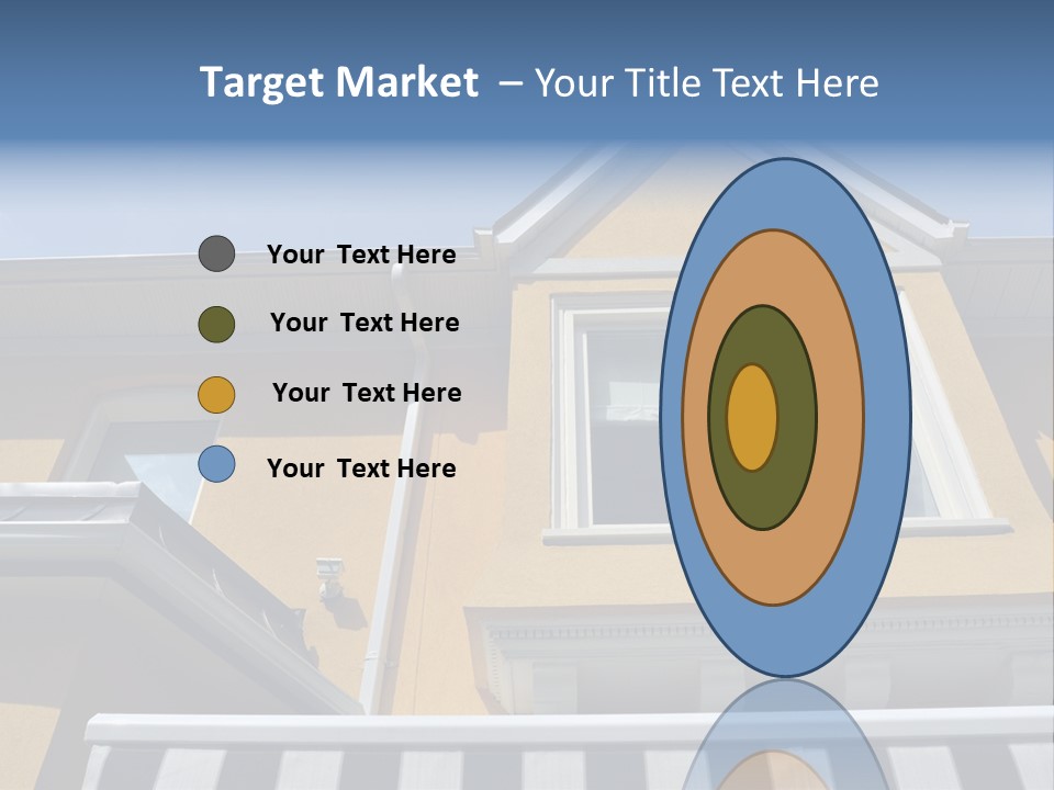 A Detail Of A Yellow Building Against A Bright Blue Sky. PowerPoint Template