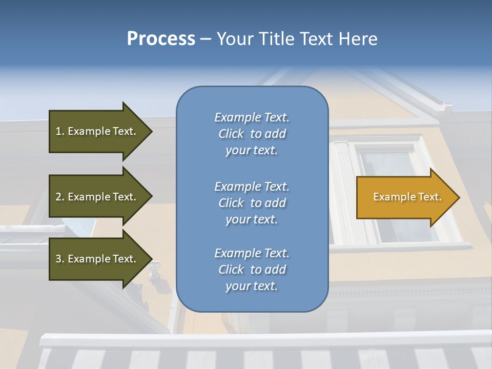 A Detail Of A Yellow Building Against A Bright Blue Sky. PowerPoint Template
