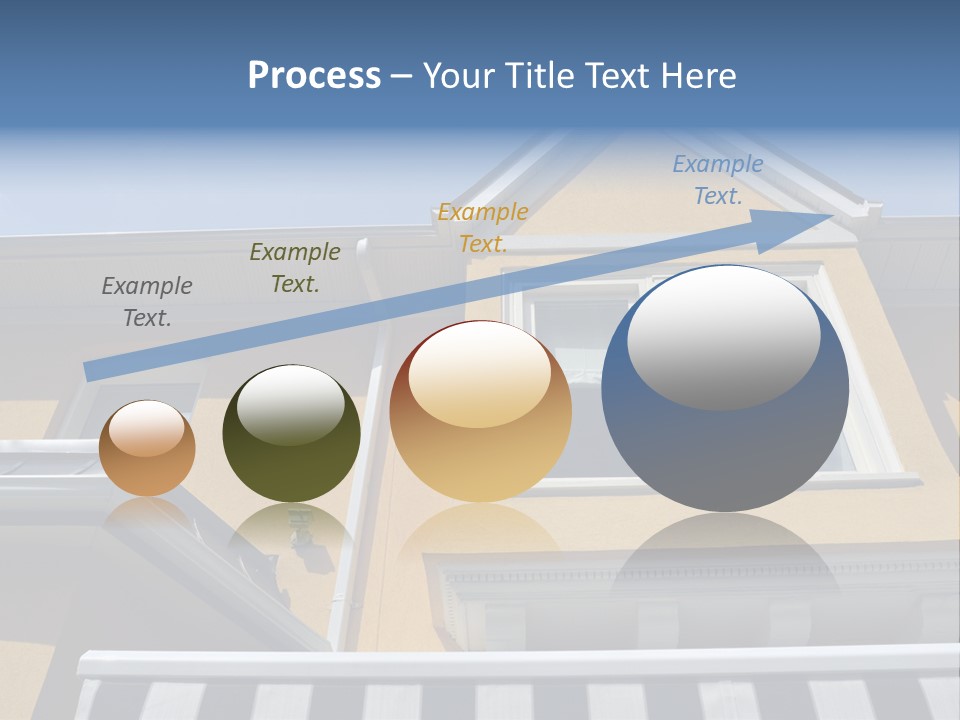 A Detail Of A Yellow Building Against A Bright Blue Sky. PowerPoint Template