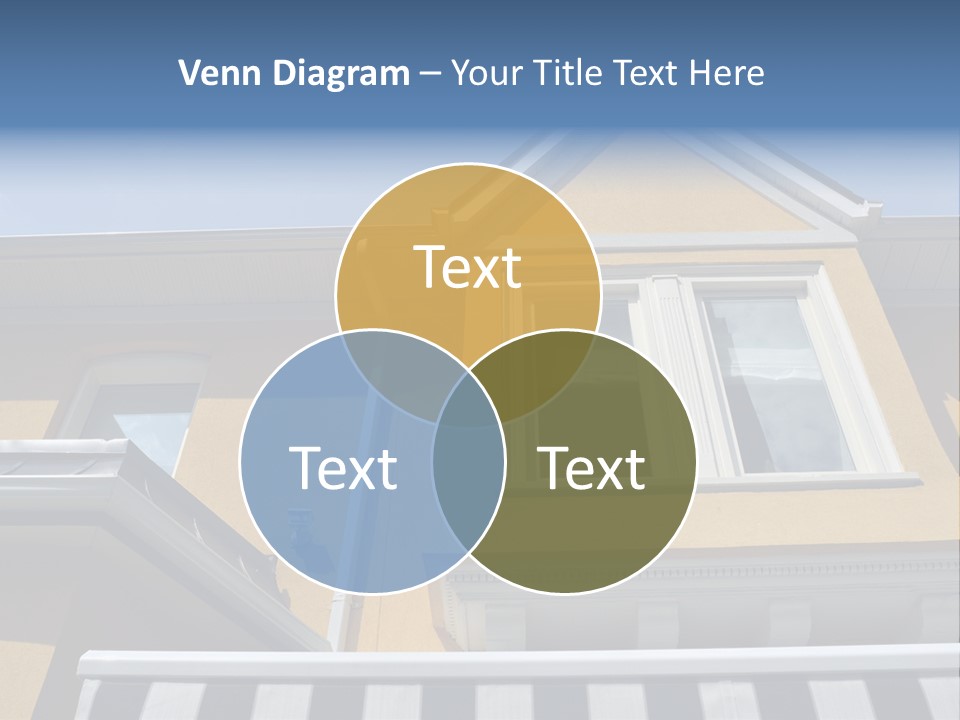 A Detail Of A Yellow Building Against A Bright Blue Sky. PowerPoint Template