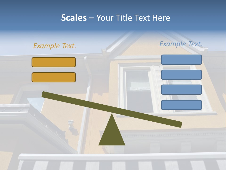 A Detail Of A Yellow Building Against A Bright Blue Sky. PowerPoint Template