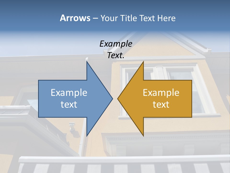 A Detail Of A Yellow Building Against A Bright Blue Sky. PowerPoint Template