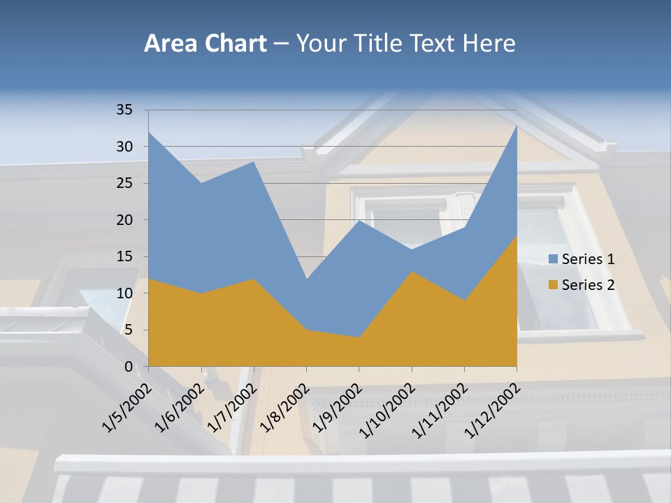 A Detail Of A Yellow Building Against A Bright Blue Sky. PowerPoint Template