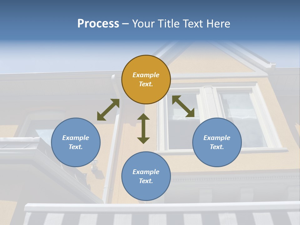 A Detail Of A Yellow Building Against A Bright Blue Sky. PowerPoint Template