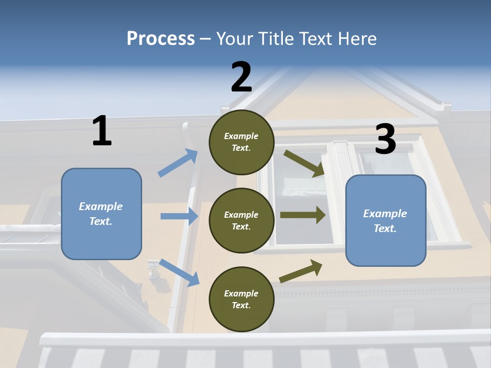A Detail Of A Yellow Building Against A Bright Blue Sky. PowerPoint Template