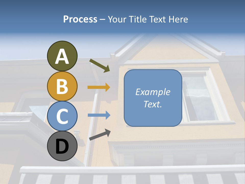A Detail Of A Yellow Building Against A Bright Blue Sky. PowerPoint Template