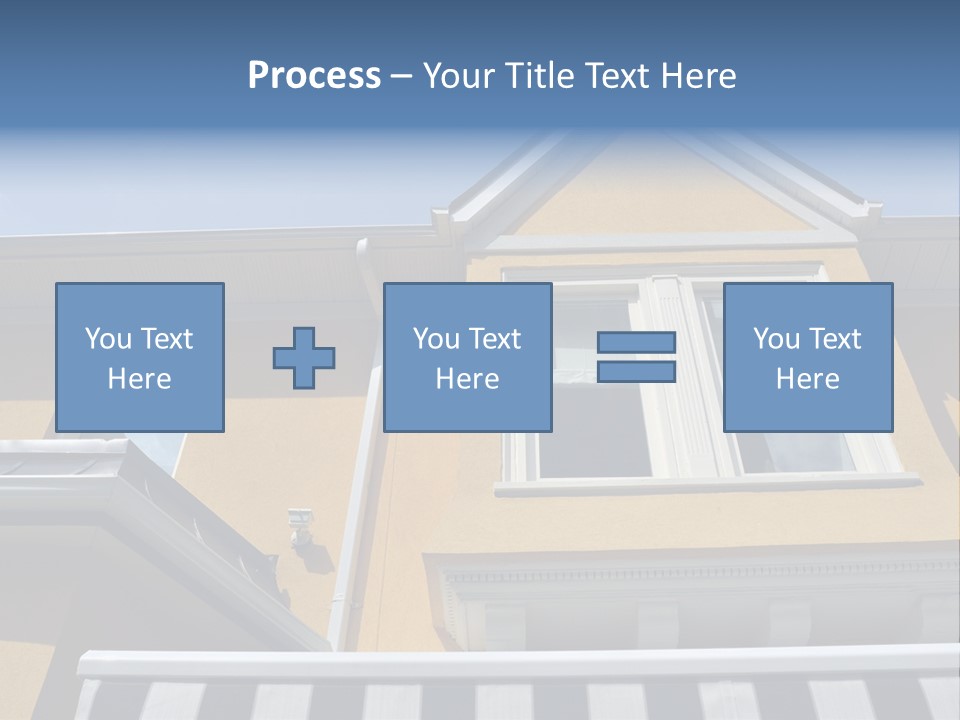 A Detail Of A Yellow Building Against A Bright Blue Sky. PowerPoint Template