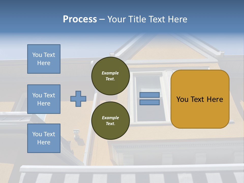 A Detail Of A Yellow Building Against A Bright Blue Sky. PowerPoint Template