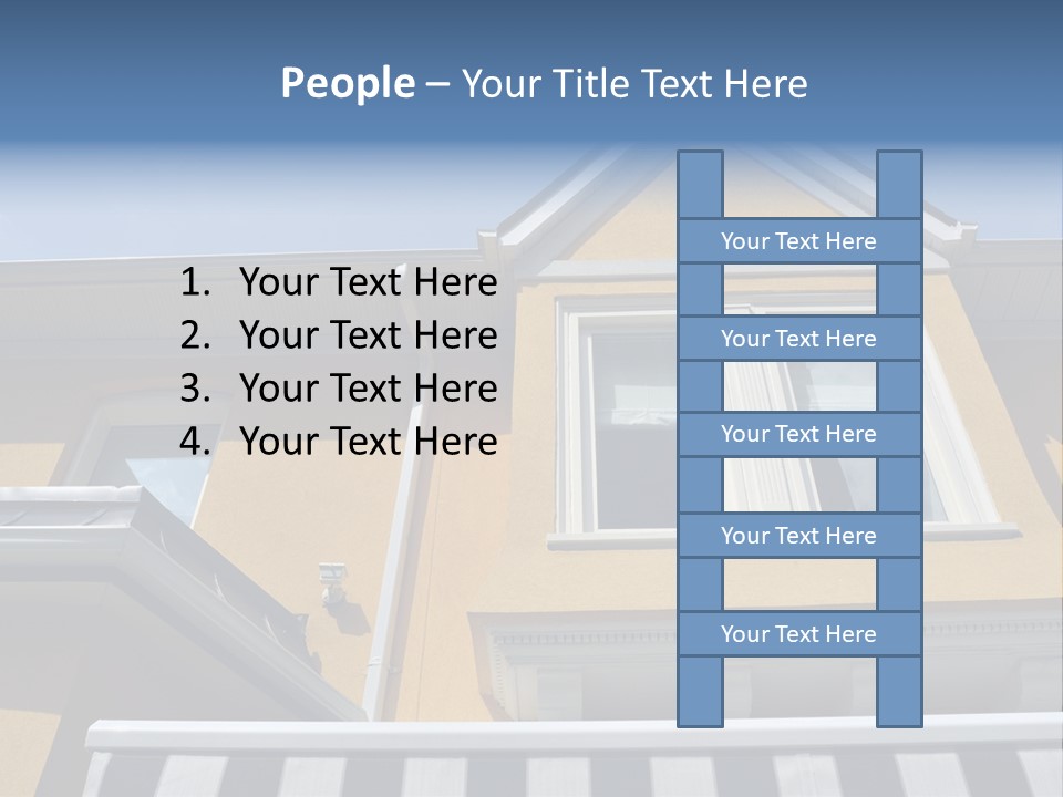A Detail Of A Yellow Building Against A Bright Blue Sky. PowerPoint Template