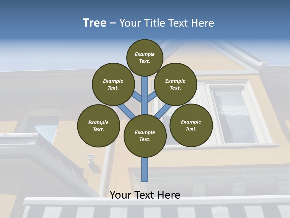 A Detail Of A Yellow Building Against A Bright Blue Sky. PowerPoint Template