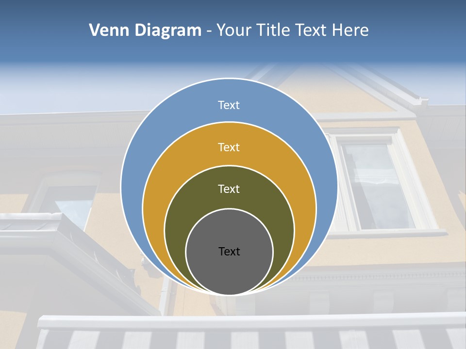 A Detail Of A Yellow Building Against A Bright Blue Sky. PowerPoint Template
