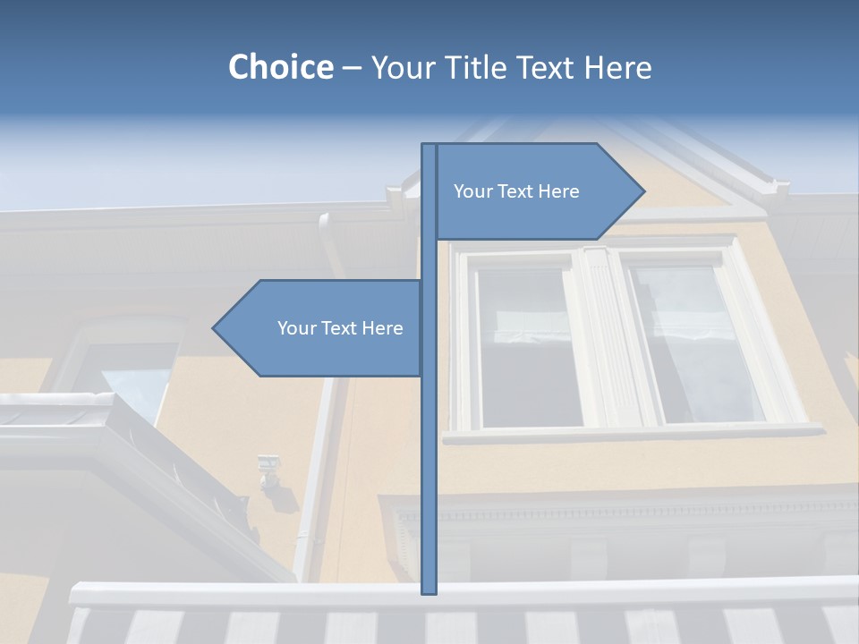A Detail Of A Yellow Building Against A Bright Blue Sky. PowerPoint Template
