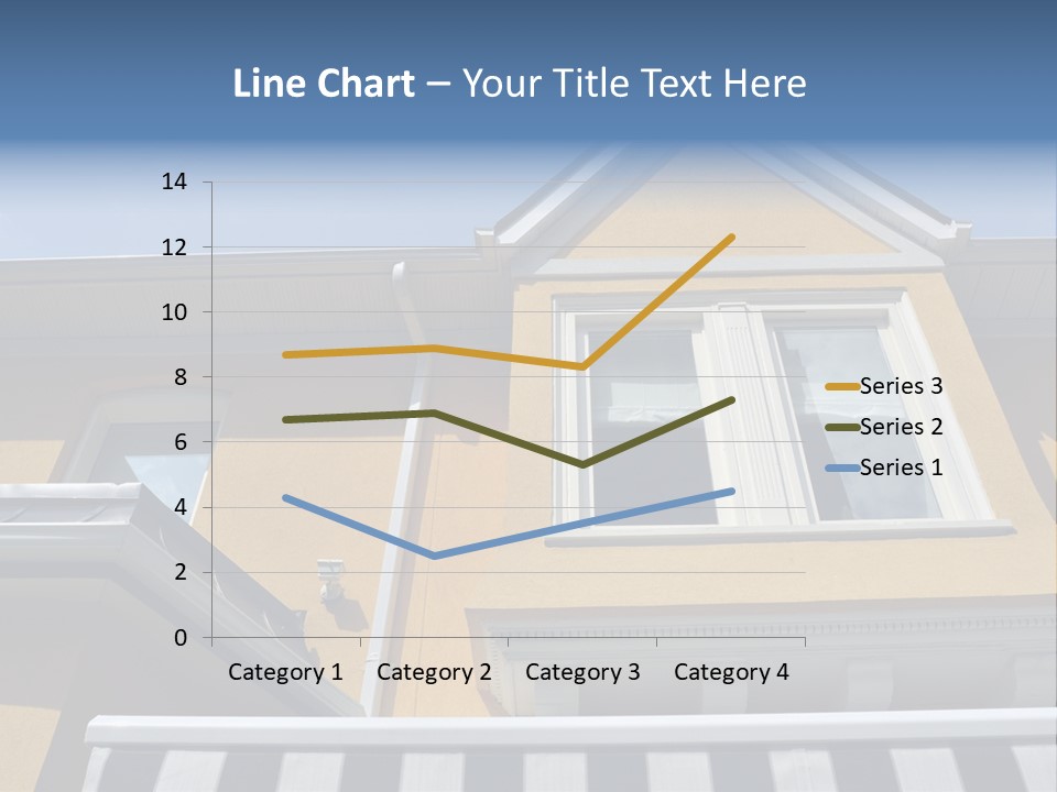 A Detail Of A Yellow Building Against A Bright Blue Sky. PowerPoint Template
