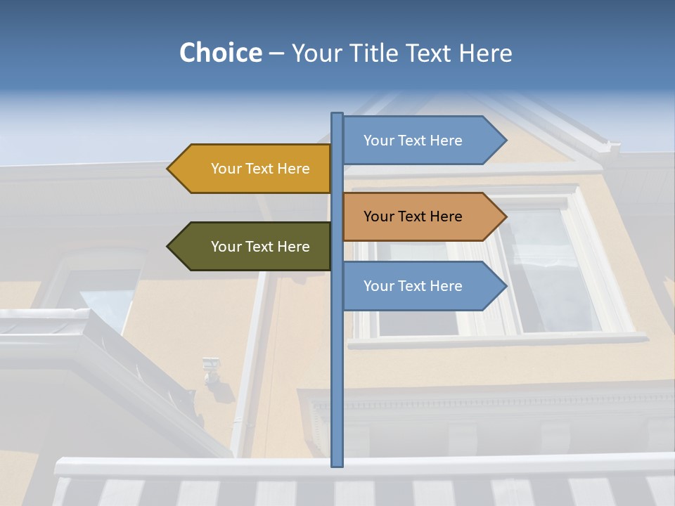 A Detail Of A Yellow Building Against A Bright Blue Sky. PowerPoint Template