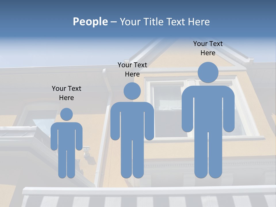 A Detail Of A Yellow Building Against A Bright Blue Sky. PowerPoint Template