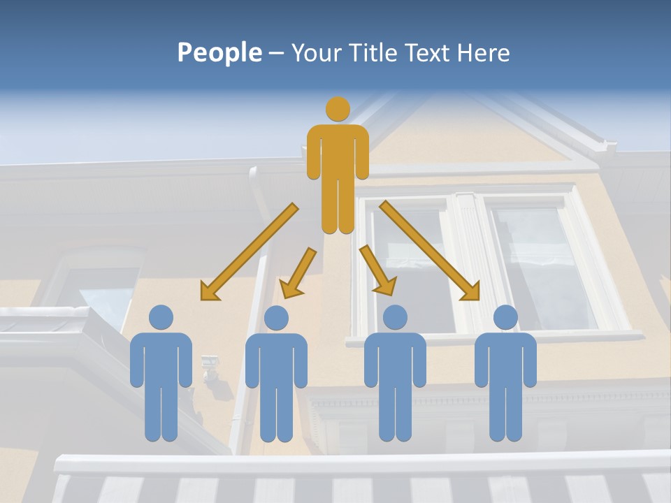 A Detail Of A Yellow Building Against A Bright Blue Sky. PowerPoint Template