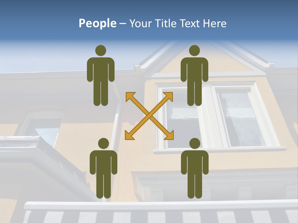 A Detail Of A Yellow Building Against A Bright Blue Sky. PowerPoint Template