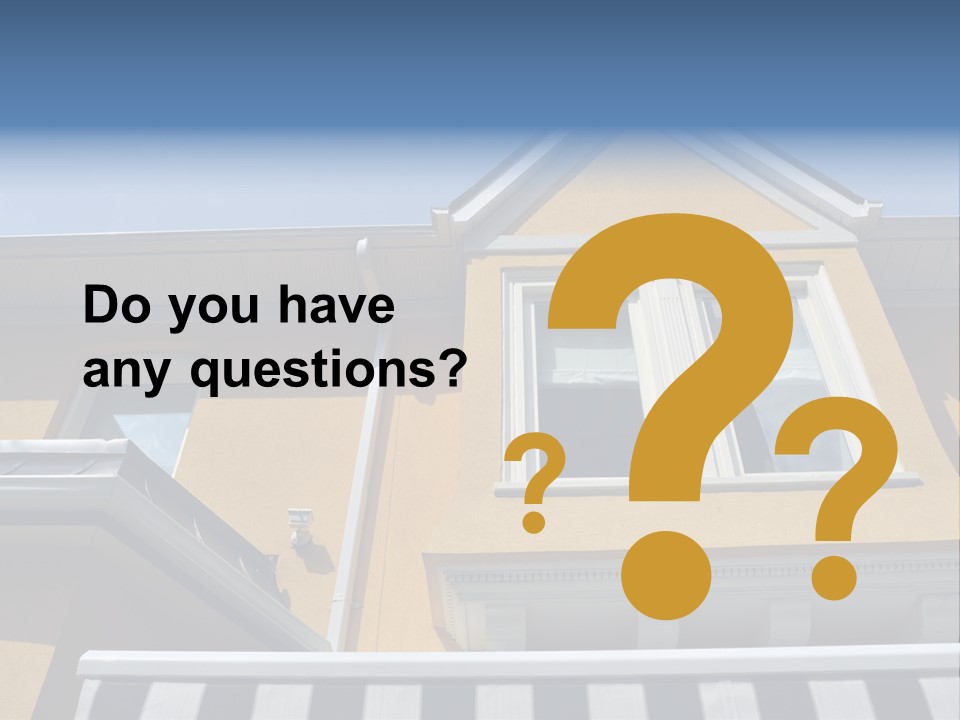 A Detail Of A Yellow Building Against A Bright Blue Sky. PowerPoint Template