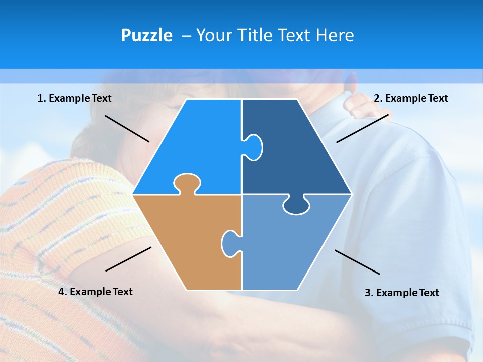 Smiling Happy Elderly Couple In Love Outdoor PowerPoint Template