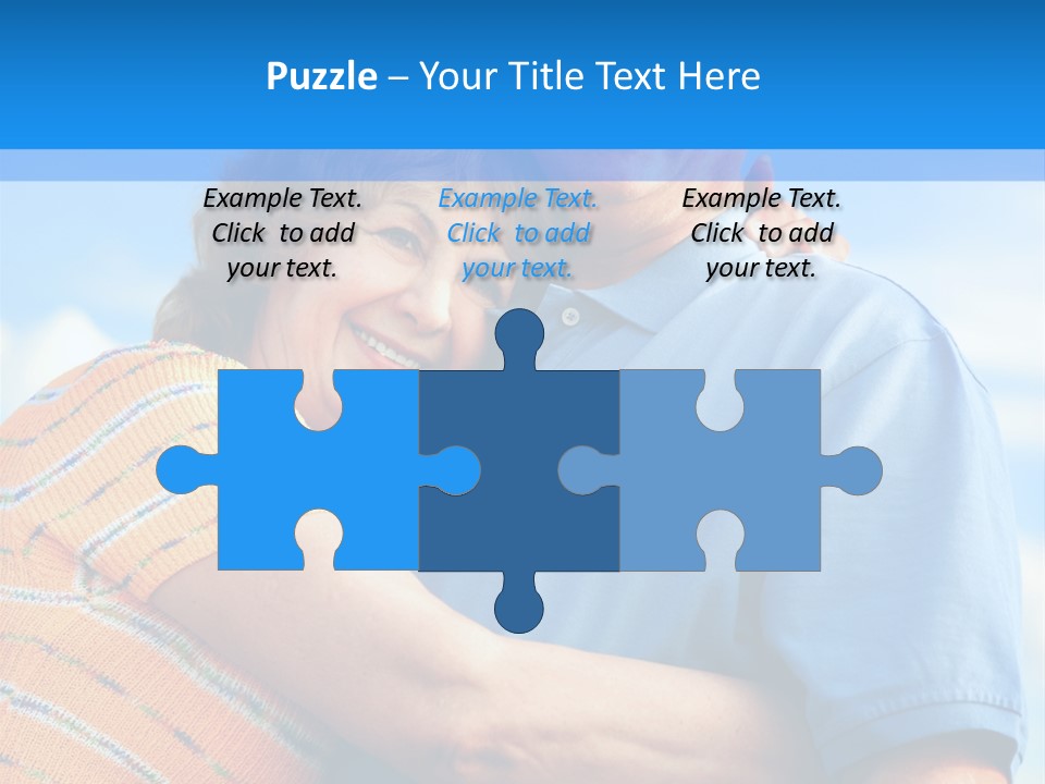 Smiling Happy Elderly Couple In Love Outdoor PowerPoint Template