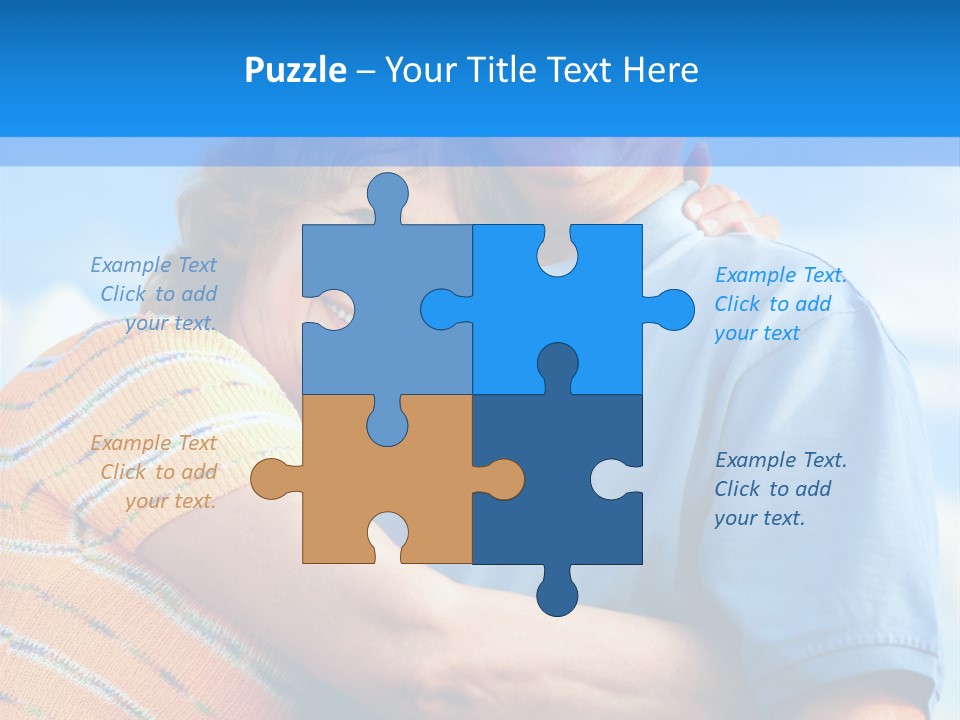 Smiling Happy Elderly Couple In Love Outdoor PowerPoint Template