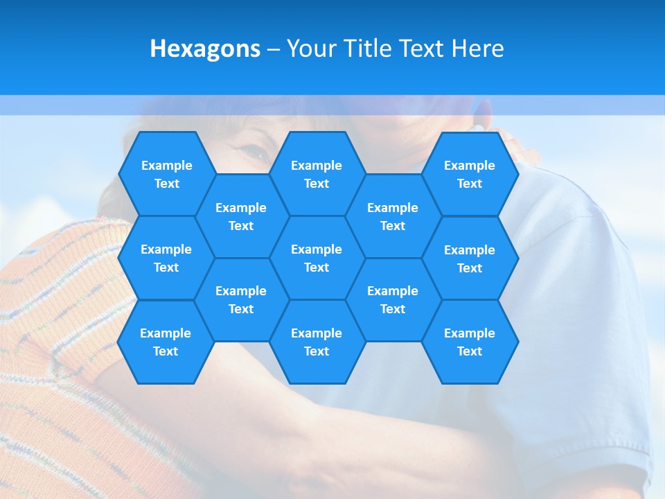 Smiling Happy Elderly Couple In Love Outdoor PowerPoint Template