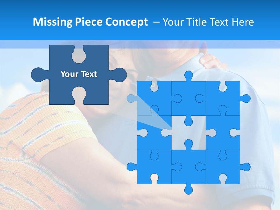 Smiling Happy Elderly Couple In Love Outdoor PowerPoint Template