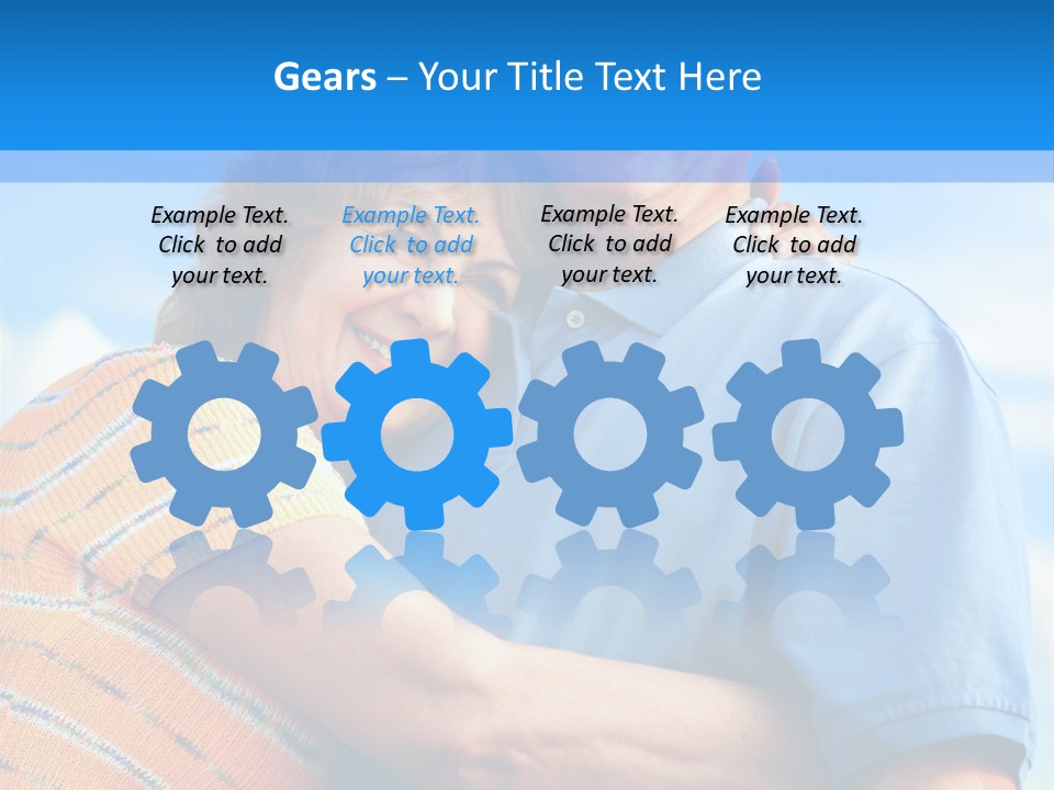 Smiling Happy Elderly Couple In Love Outdoor PowerPoint Template