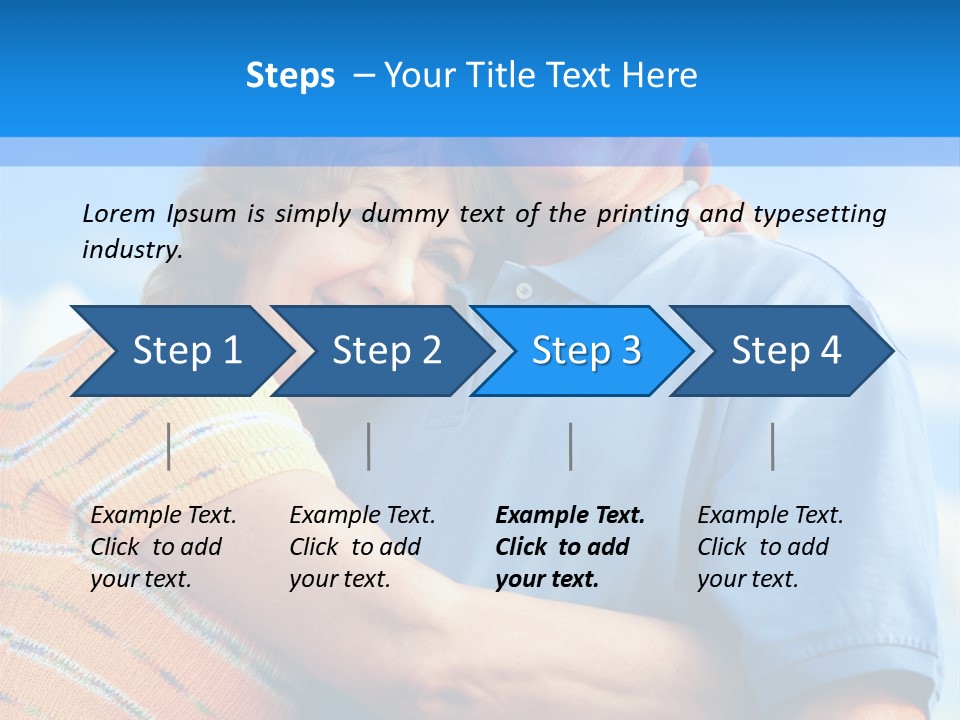 Smiling Happy Elderly Couple In Love Outdoor PowerPoint Template