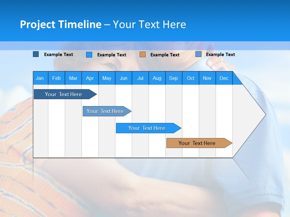 Smiling Happy Elderly Couple In Love Outdoor PowerPoint Template