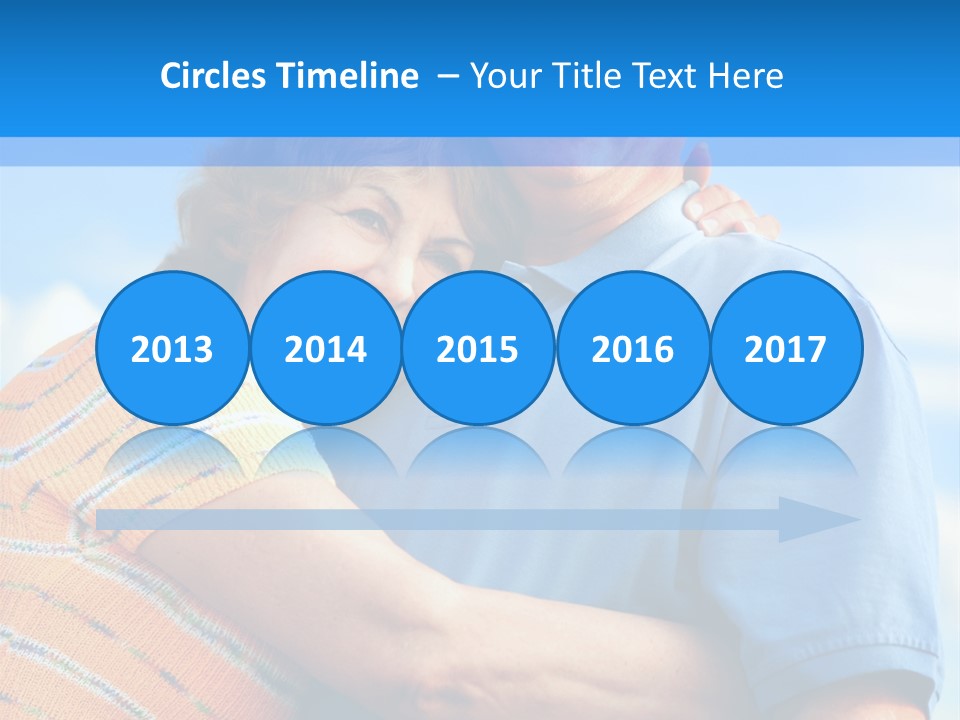 Smiling Happy Elderly Couple In Love Outdoor PowerPoint Template