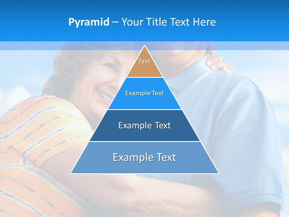 Smiling Happy Elderly Couple In Love Outdoor PowerPoint Template