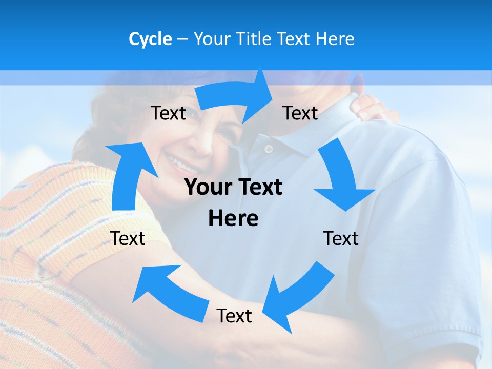 Smiling Happy Elderly Couple In Love Outdoor PowerPoint Template
