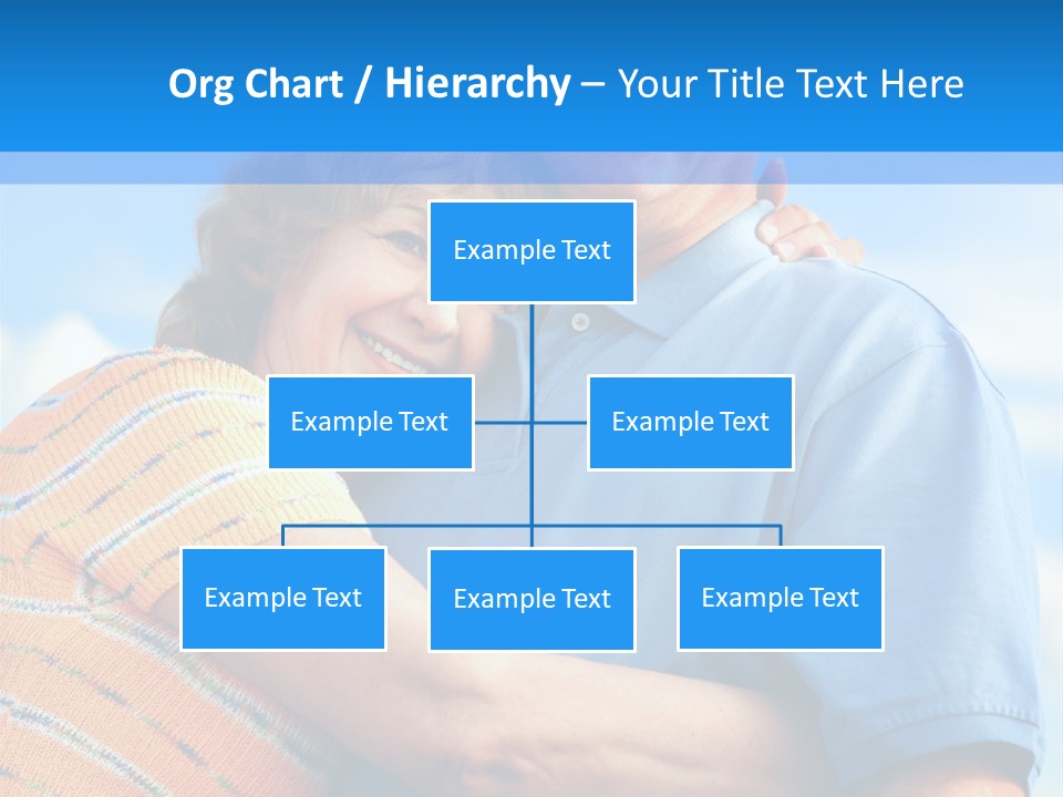 Smiling Happy Elderly Couple In Love Outdoor PowerPoint Template