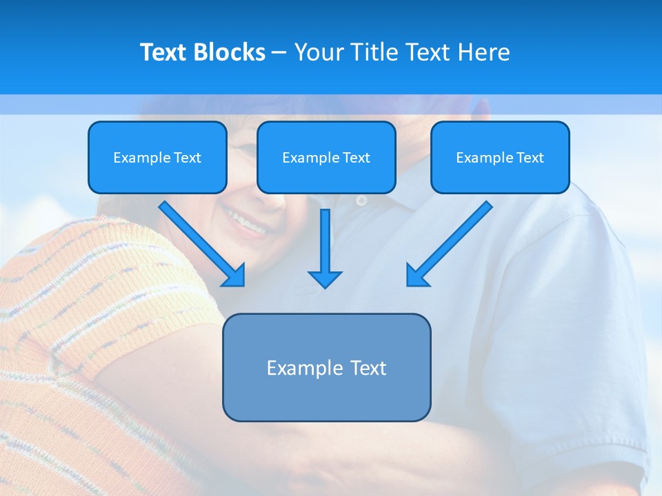 Smiling Happy Elderly Couple In Love Outdoor PowerPoint Template