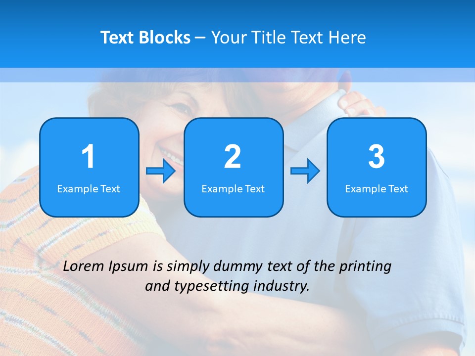 Smiling Happy Elderly Couple In Love Outdoor PowerPoint Template