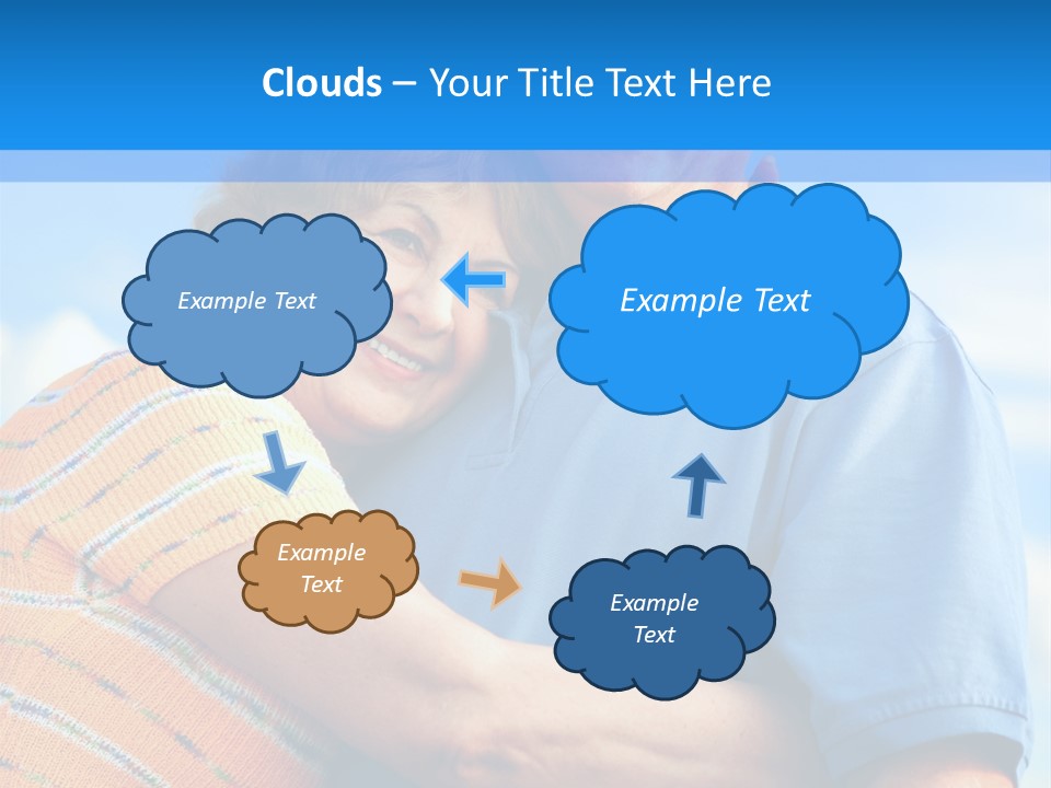 Smiling Happy Elderly Couple In Love Outdoor PowerPoint Template