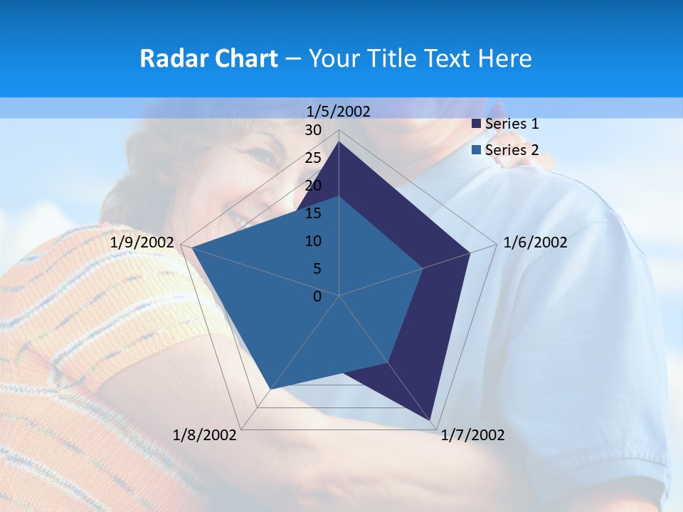 Smiling Happy Elderly Couple In Love Outdoor PowerPoint Template