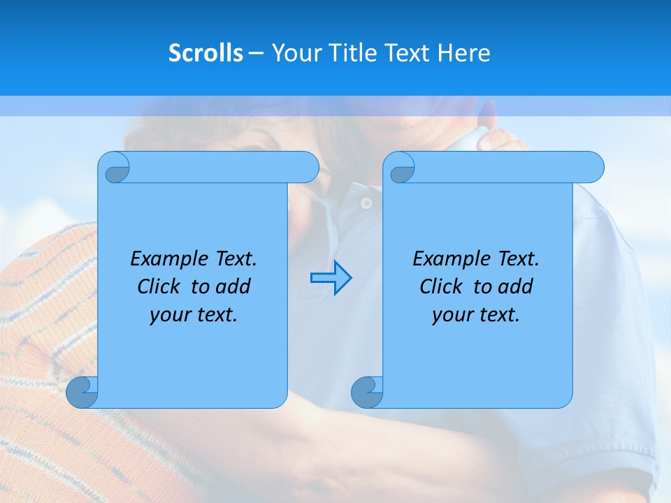 Smiling Happy Elderly Couple In Love Outdoor PowerPoint Template
