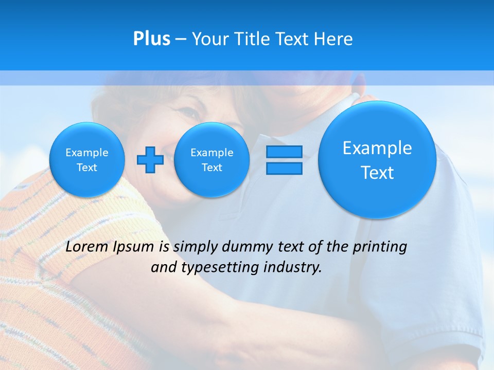 Smiling Happy Elderly Couple In Love Outdoor PowerPoint Template