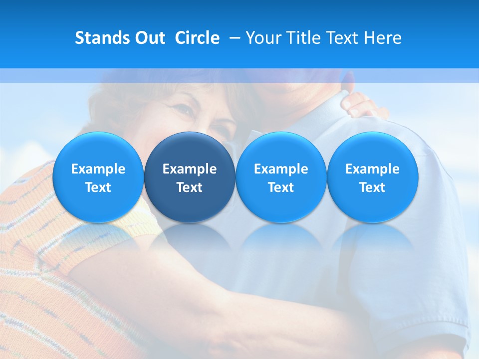 Smiling Happy Elderly Couple In Love Outdoor PowerPoint Template