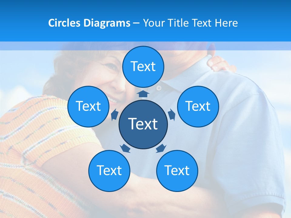 Smiling Happy Elderly Couple In Love Outdoor PowerPoint Template