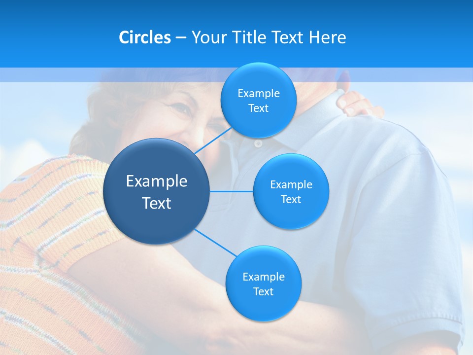 Smiling Happy Elderly Couple In Love Outdoor PowerPoint Template