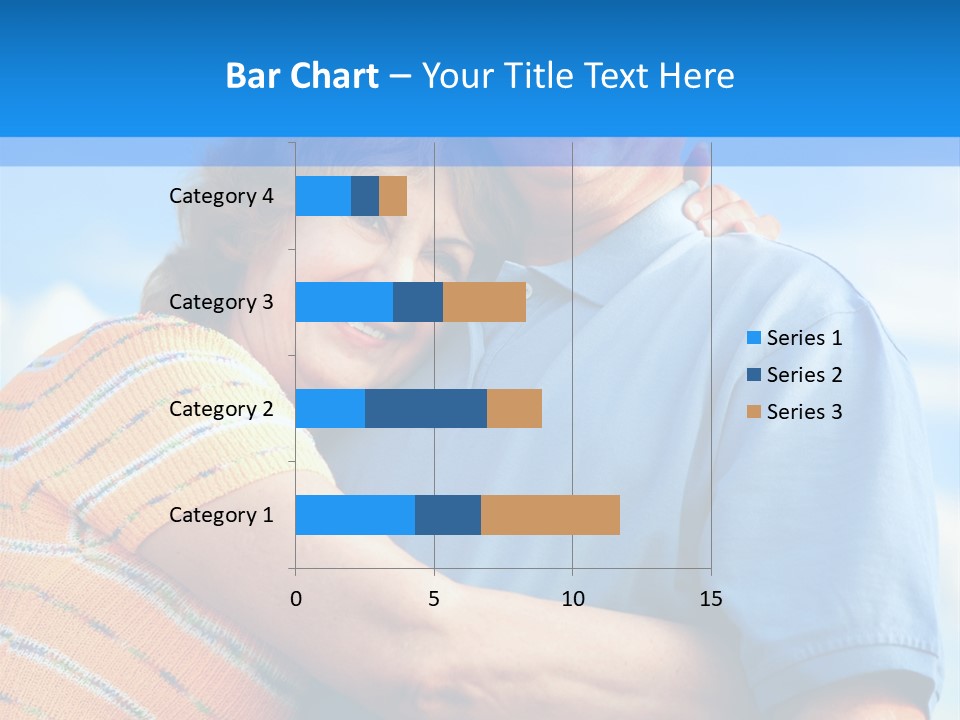 Smiling Happy Elderly Couple In Love Outdoor PowerPoint Template