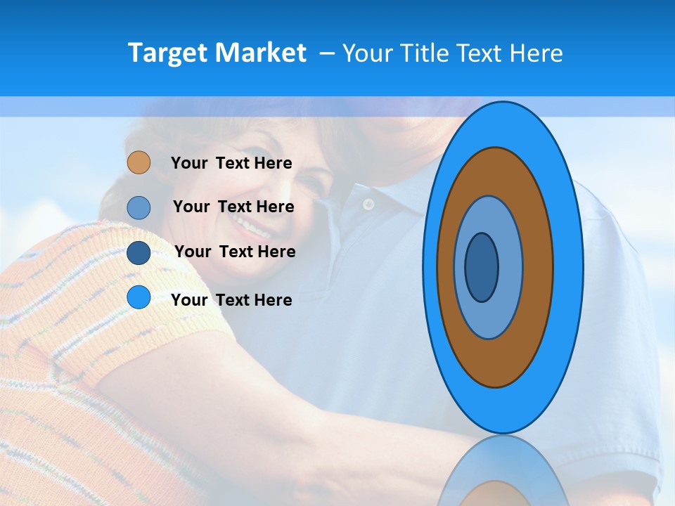 Smiling Happy Elderly Couple In Love Outdoor PowerPoint Template